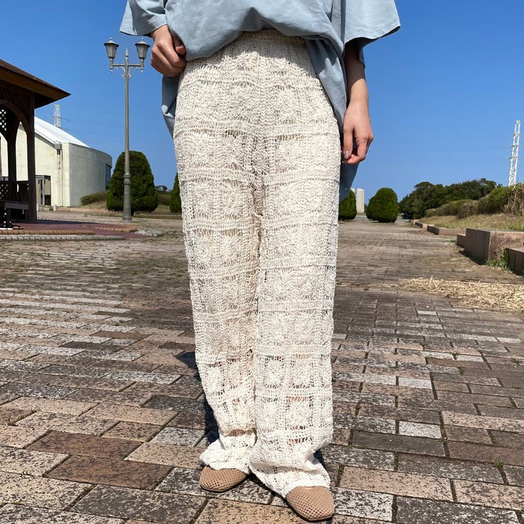 アイボリー | クロシェパンツ | non-hedge 