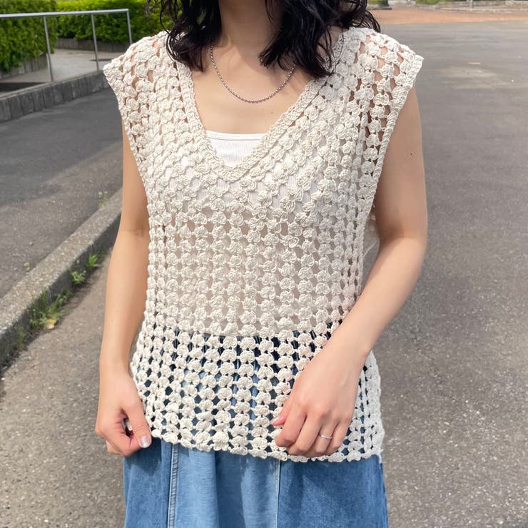 バッククロスクロシェベスト | non-hedge  | 詳細画像1 