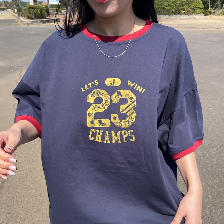 ネイビー | リンガーロゴBIGTシャツ | non-hedge 