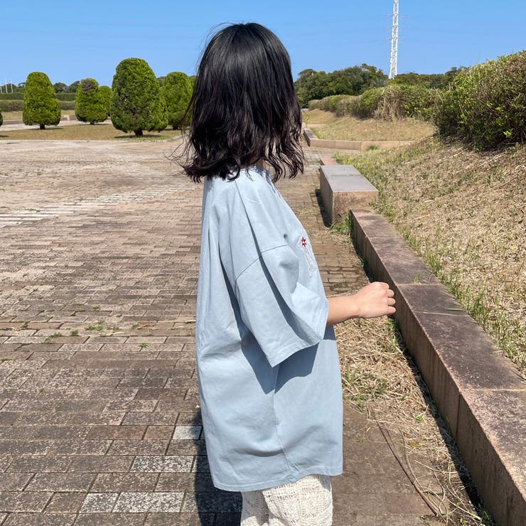カレッジロゴ花刺繍BIGTシャツ | non-hedge  | 詳細画像10 