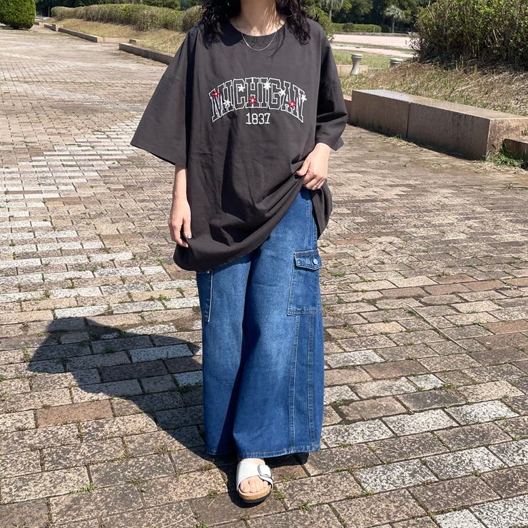 カレッジロゴ花刺繍BIGTシャツ | non-hedge  | 詳細画像25 
