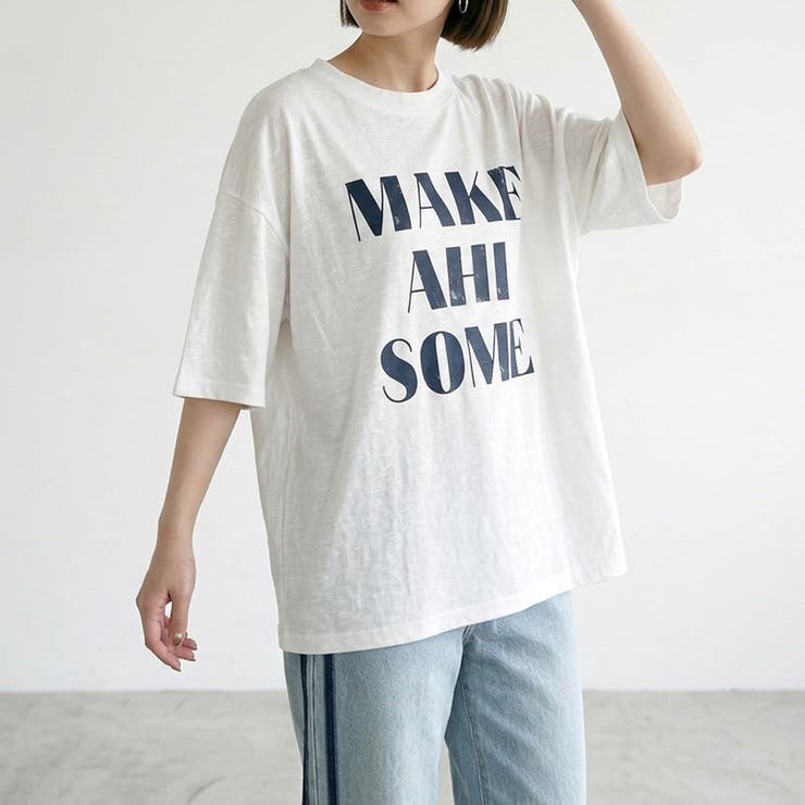 オフホワイト | スラブロゴBIGTシャツ | non-hedge 