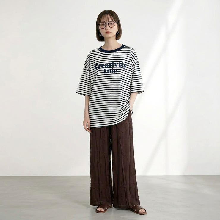 スラブボーダーロゴBIGTシャツ | non-hedge  | 詳細画像2 
