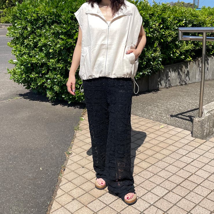 綿麻スタンドZIPベスト | non-hedge  | 詳細画像14 