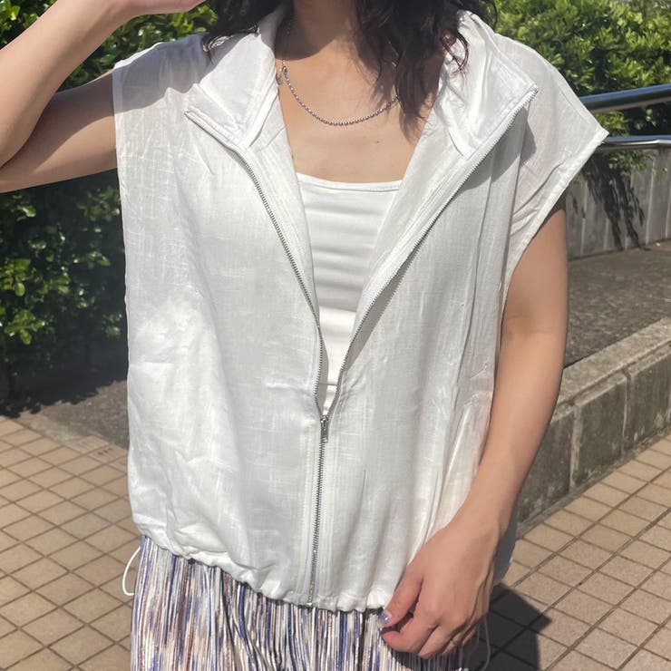 綿麻スタンドZIPベスト | non-hedge  | 詳細画像21 