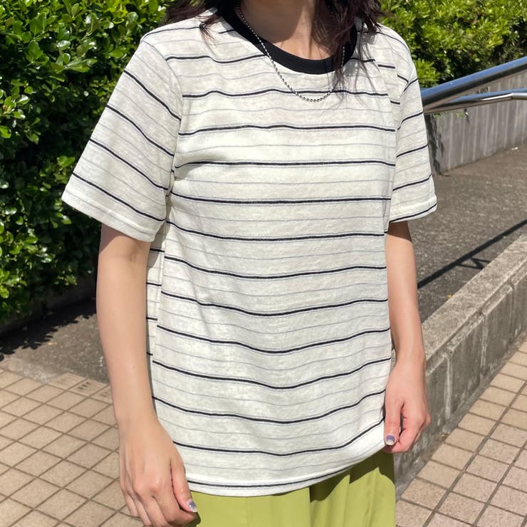 ベージュ | スラブボーダーTシャツ | non-hedge 