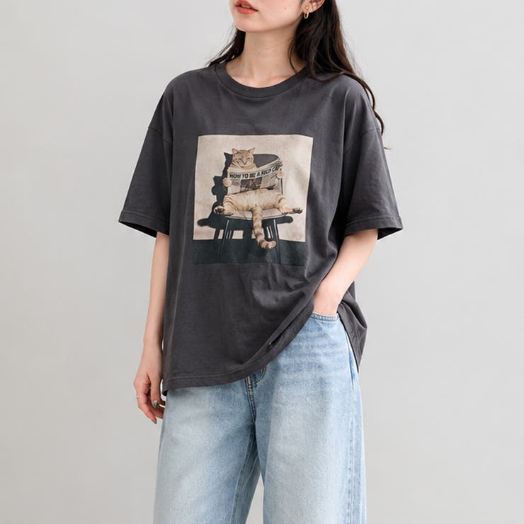 転写ネコBIGTシャツ | non-hedge  | 詳細画像1 