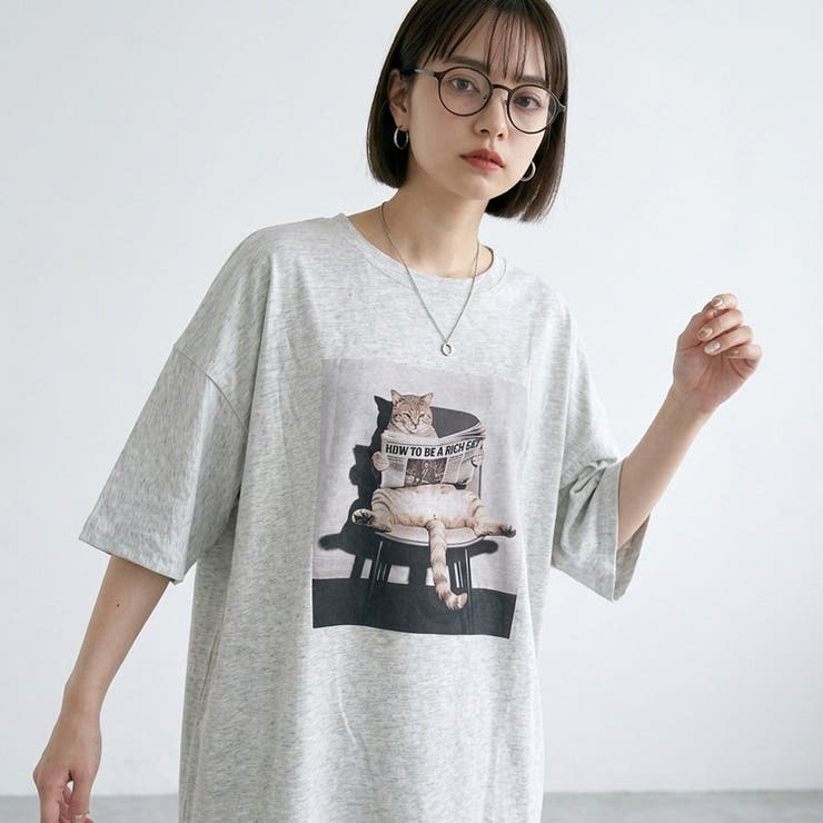 オートミール | 転写ネコBIGTシャツ | non-hedge 