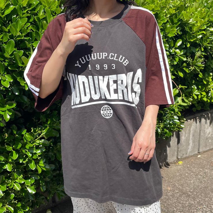 袖ラインラグラン配色BIGTシャツ | non-hedge  | 詳細画像8 
