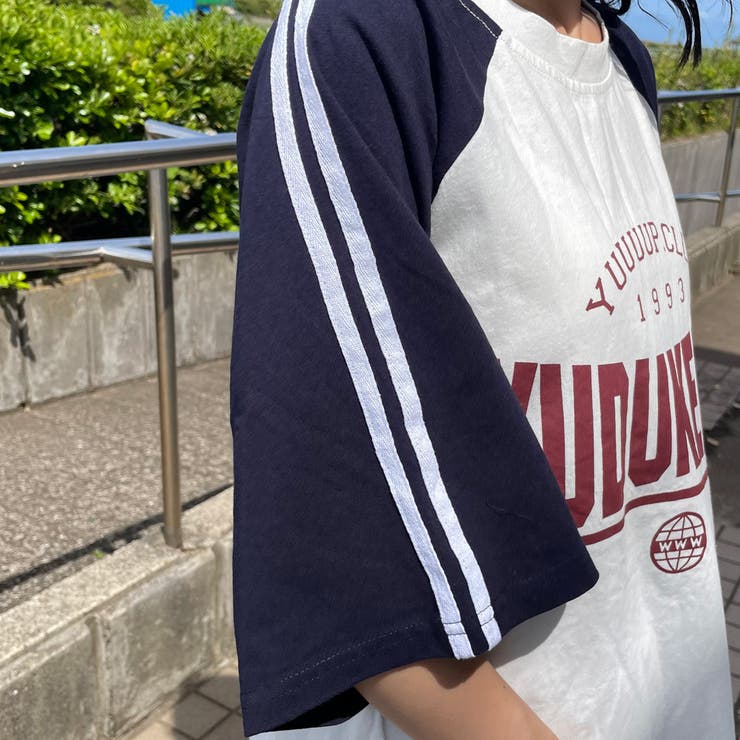 袖ラインラグラン配色BIGTシャツ | non-hedge  | 詳細画像24 