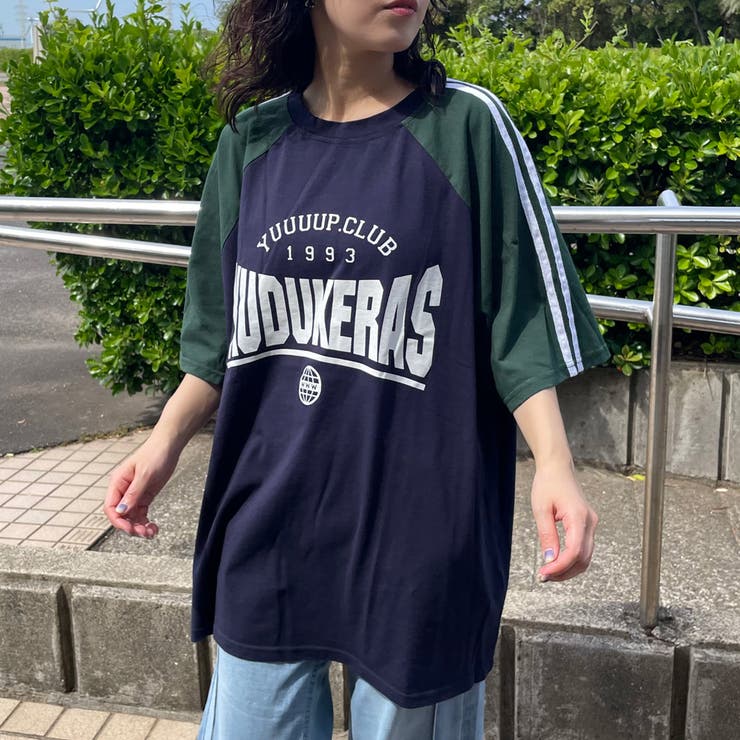 袖ラインラグラン配色BIGTシャツ | non-hedge  | 詳細画像2 