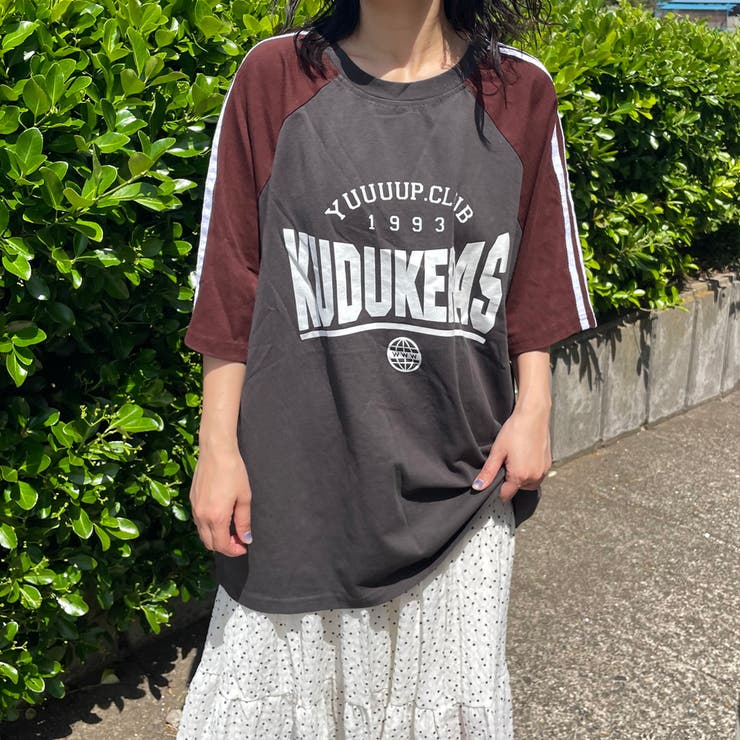 袖ラインラグラン配色BIGTシャツ | non-hedge  | 詳細画像7 