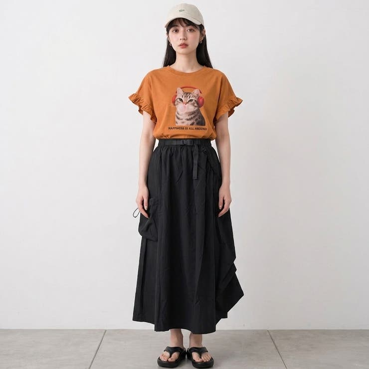 ナイロン風ベルトスカート | non-hedge  | 詳細画像5 