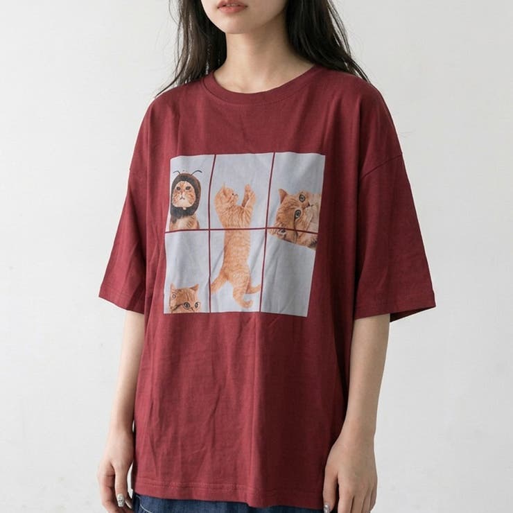 パネル転写ネコBIGTシャツ | non-hedge  | 詳細画像1 