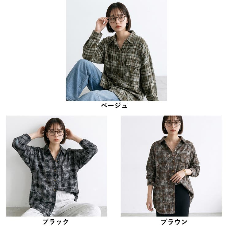 ヴィンテージ風チェックビッグシャツ | non-hedge  | 詳細画像24 