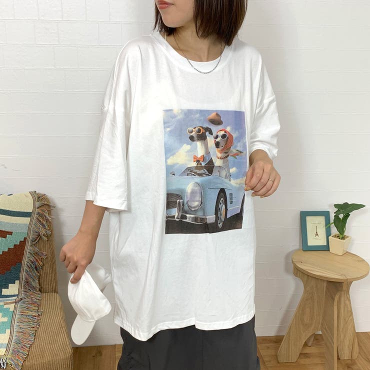 オフホワイト | カードッグビッグTシャツ | non-hedge 