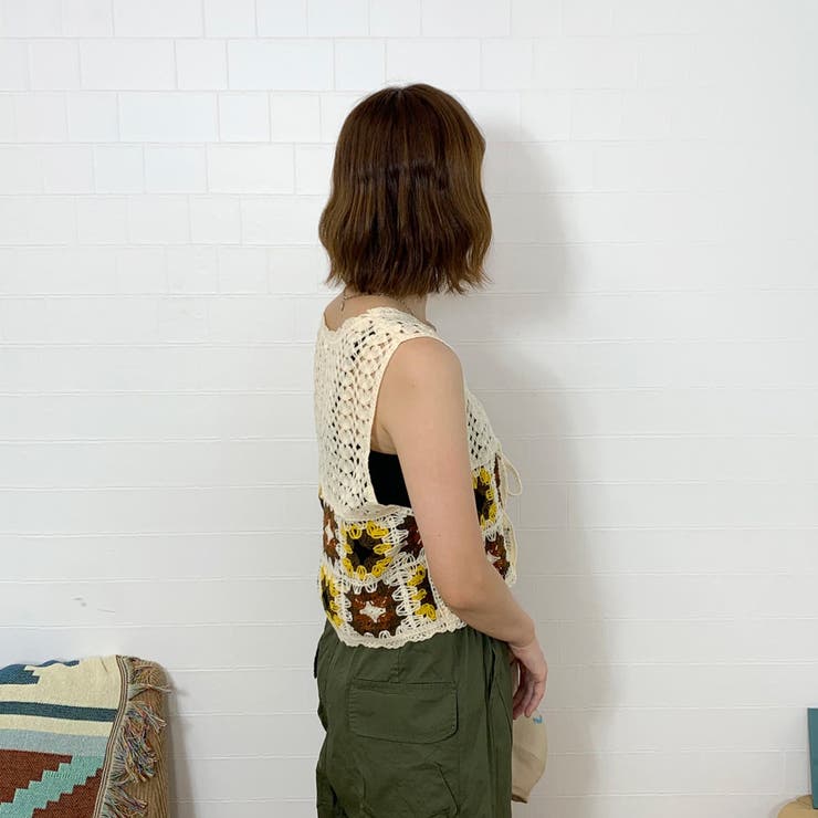 カラークロシェリボンベスト | non-hedge  | 詳細画像10