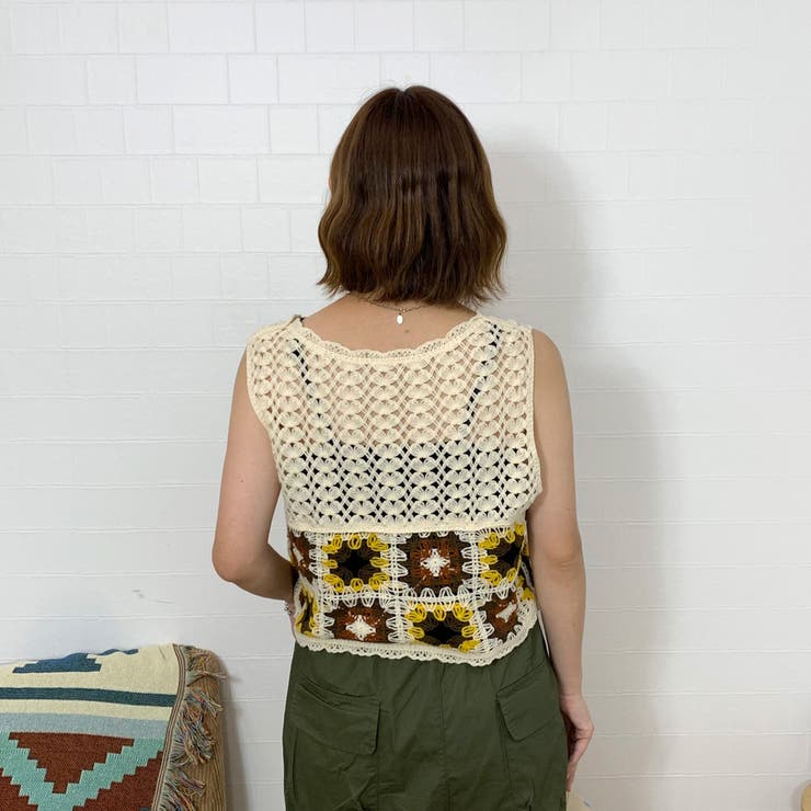 カラークロシェリボンベスト | non-hedge  | 詳細画像11