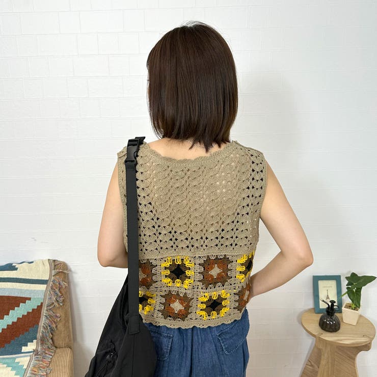 カラークロシェリボンベスト | non-hedge  | 詳細画像15