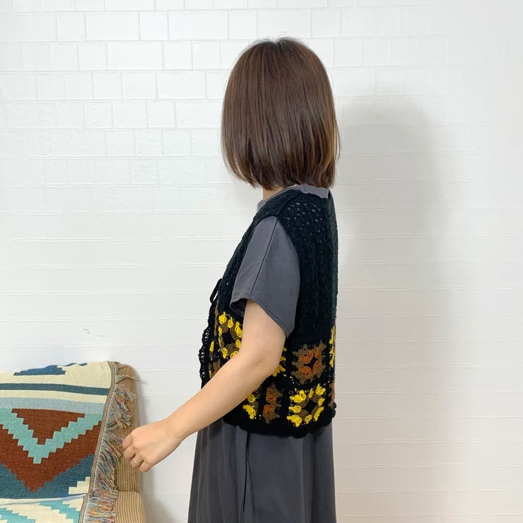 カラークロシェリボンベスト | non-hedge  | 詳細画像2