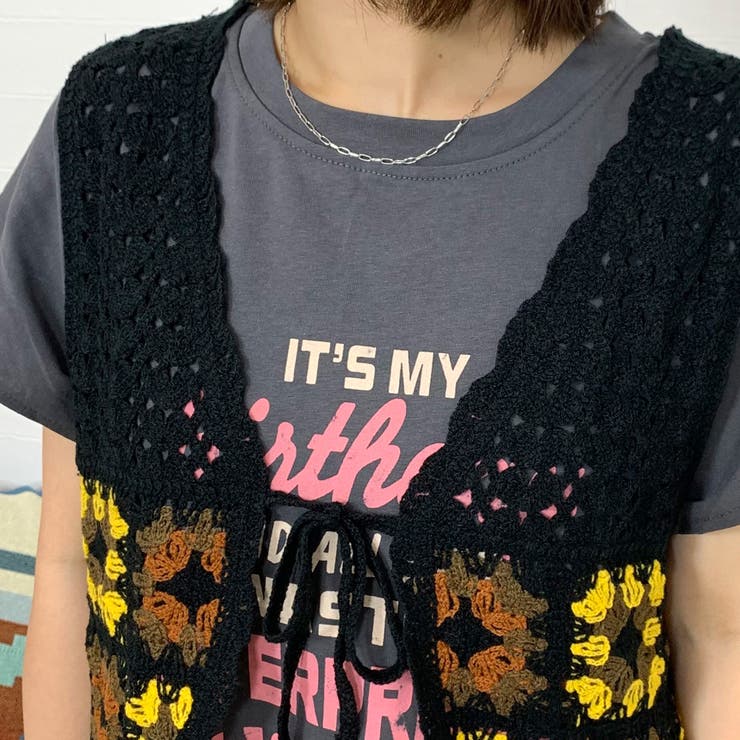 カラークロシェリボンベスト | non-hedge  | 詳細画像4