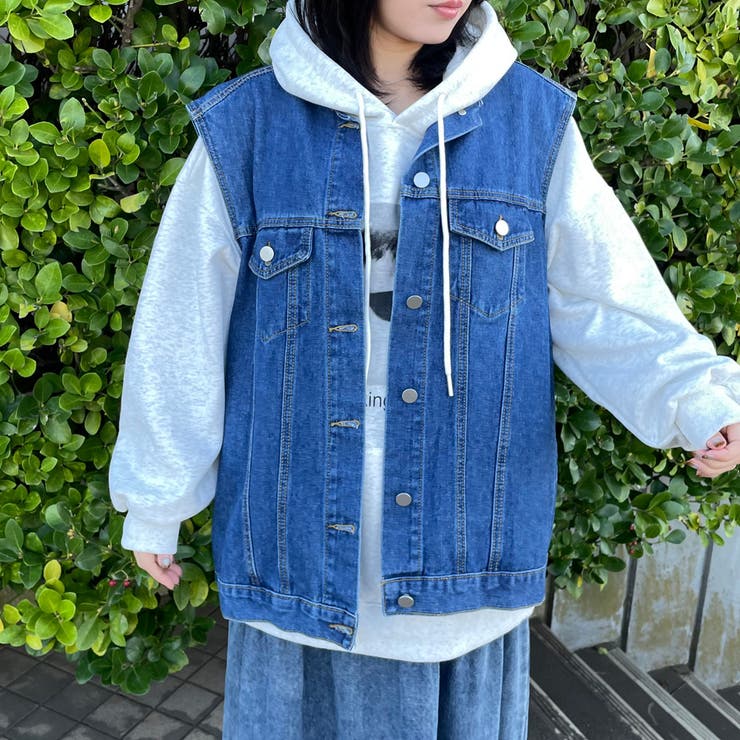 カットオフノーカラーデニムベスト[品番：NHGW0004952]｜non-hedge