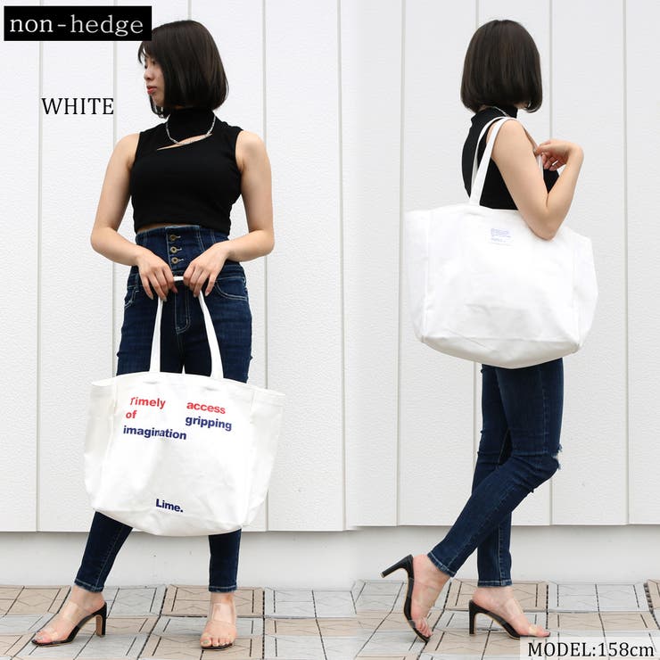 シロ | カラーロゴキャンバスビッグトートバッグ レディース ファッション | non-hedge