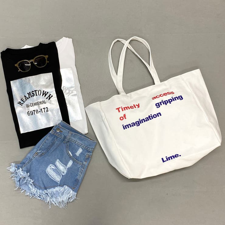 カラーロゴキャンバスビッグトートバッグ レディース ファッション | non-hedge  | 詳細画像3