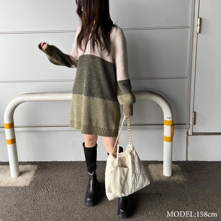 ポーチ付きナイロンキルティングチェーンバッグ[品番