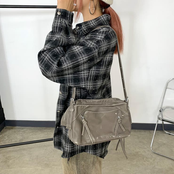 ブリーチ加工ZIPショルダーバッグ[品番：NHGW0005209]｜non