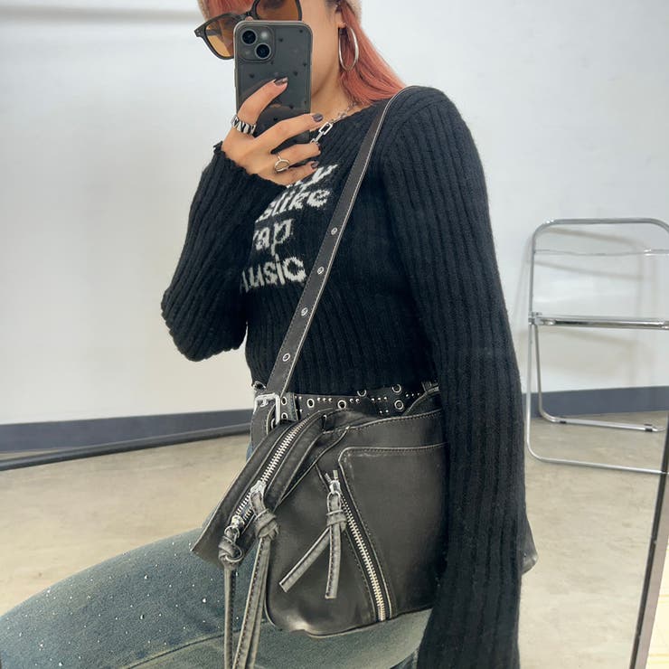 ブリーチ加工ZIPショルダーバッグ | non-hedge  | 詳細画像5 