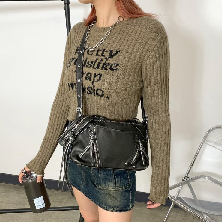 ブリーチ加工ZIPショルダーバッグ | non-hedge  | 詳細画像6 