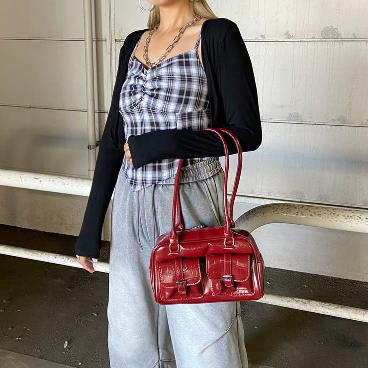 2ポケクロコ型押しボストンバッグ | non-hedge  | 詳細画像10 