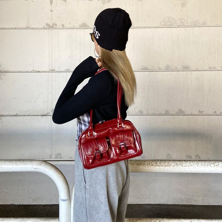 2ポケクロコ型押しボストンバッグ[品番：NHGW0005924]｜non