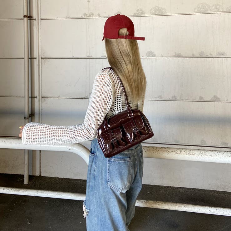 2ポケクロコ型押しボストンバッグ | non-hedge  | 詳細画像17 