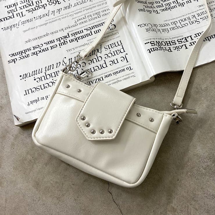 アイボリー | スタッズミニショルダーバッグ | non-hedge 