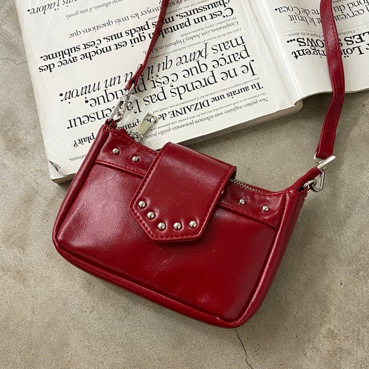 レッド | スタッズミニショルダーバッグ | non-hedge 