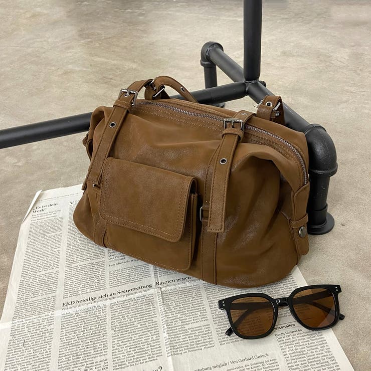 キャメル | 合成皮革ボストンバッグ | non-hedge 