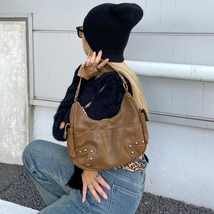 合成皮革スタッズ2WAYバッグ | non-hedge  | 詳細画像1 