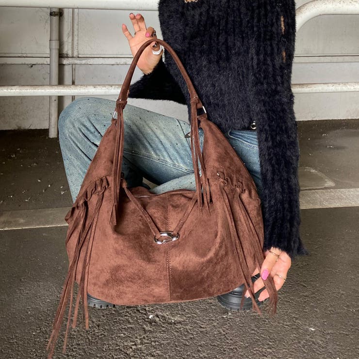 フェイクスウェードフリンジバッグ | non-hedge  | 詳細画像1 