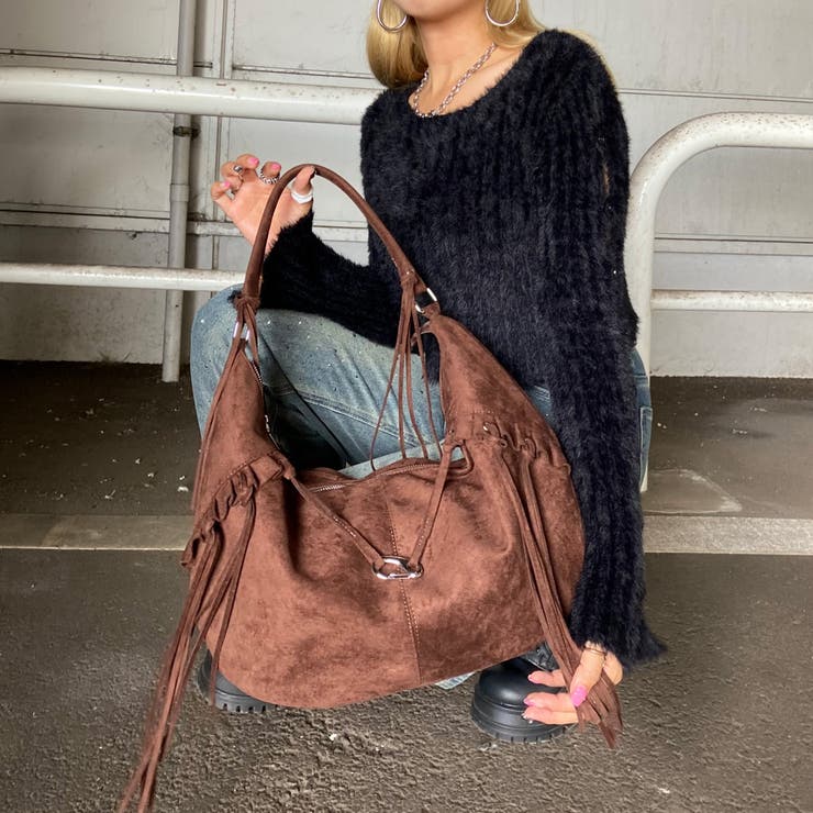 フェイクスウェードフリンジバッグ | non-hedge  | 詳細画像6 