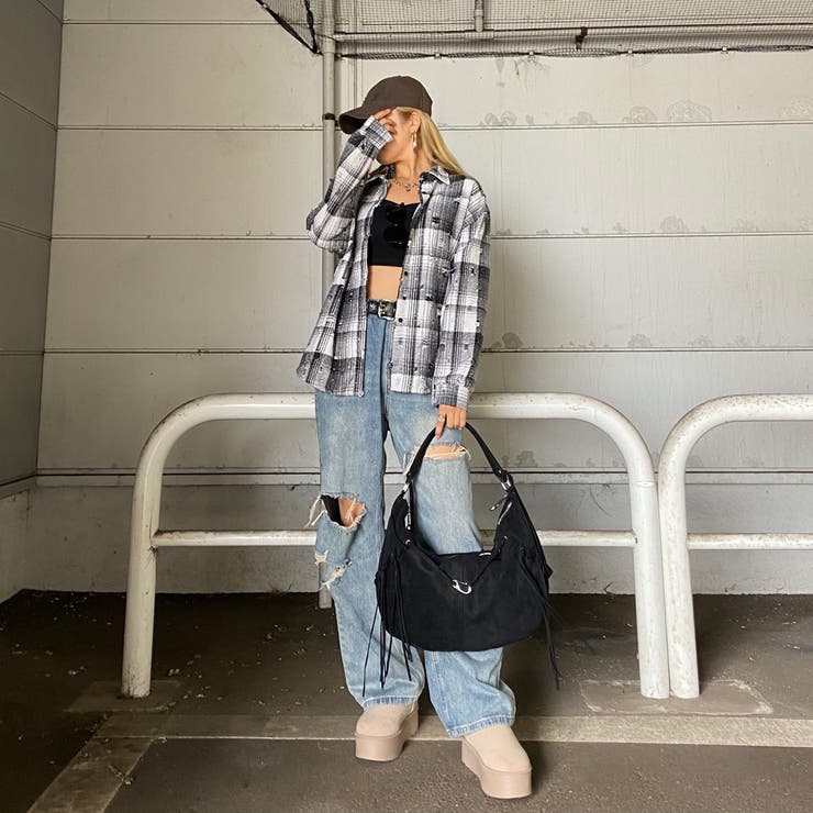 フェイクスウェードフリンジバッグ | non-hedge  | 詳細画像7 