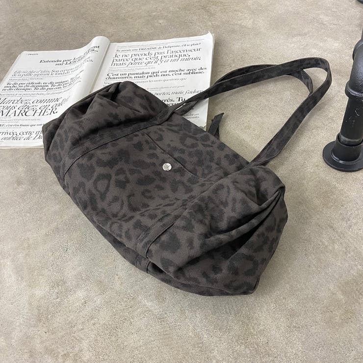 チャコール | ヒョウ柄ボストンバッグ | non-hedge 
