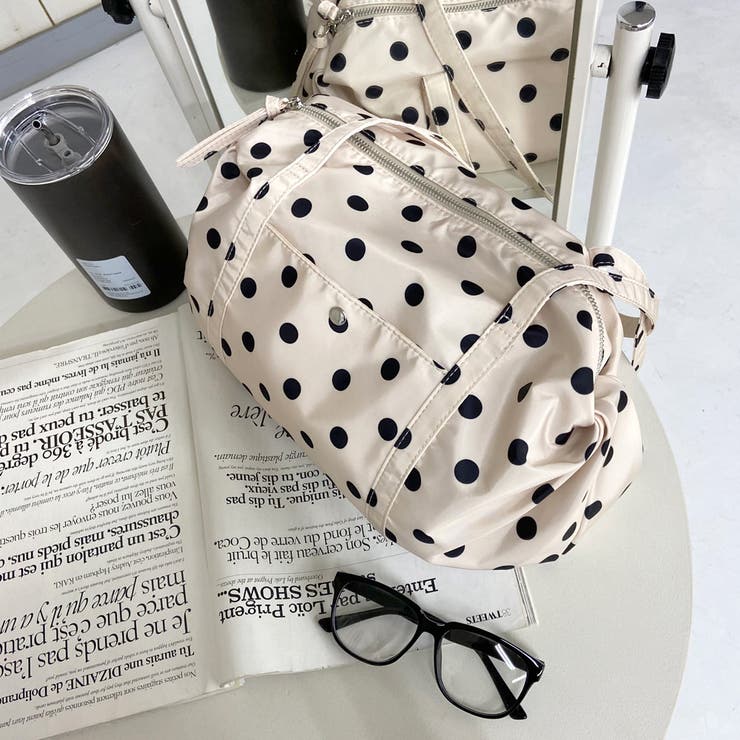 アイボリー | ドットボストンバッグ | non-hedge 