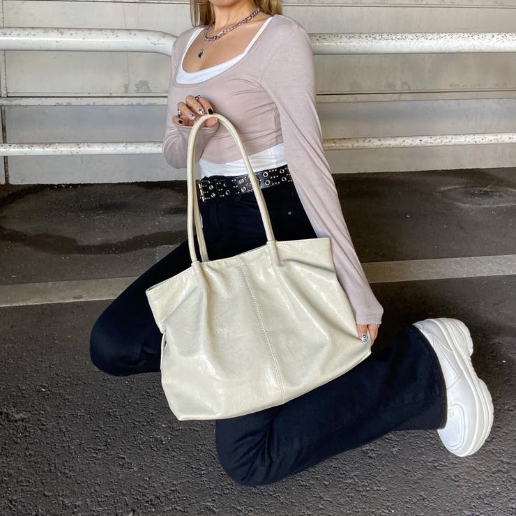 合成皮革サイドドロストトートバッグ | non-hedge  | 詳細画像12 