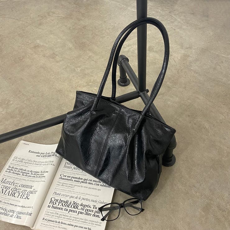 ブラック | 合成皮革サイドドロストトートバッグ | non-hedge 