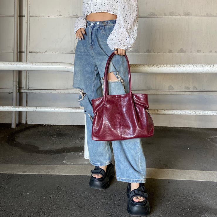 合成皮革サイドドロストトートバッグ | non-hedge  | 詳細画像3 