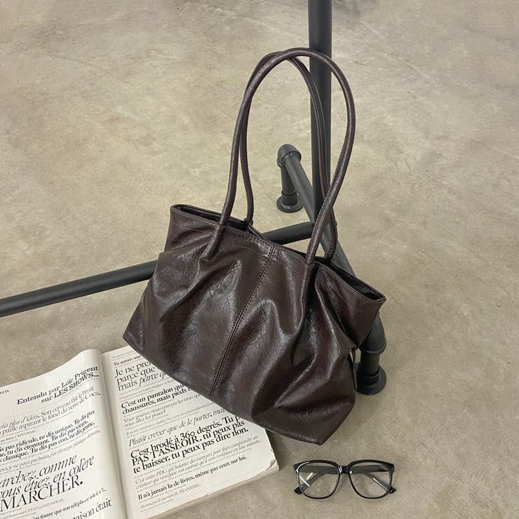 ブラウン | 合成皮革サイドドロストトートバッグ | non-hedge 