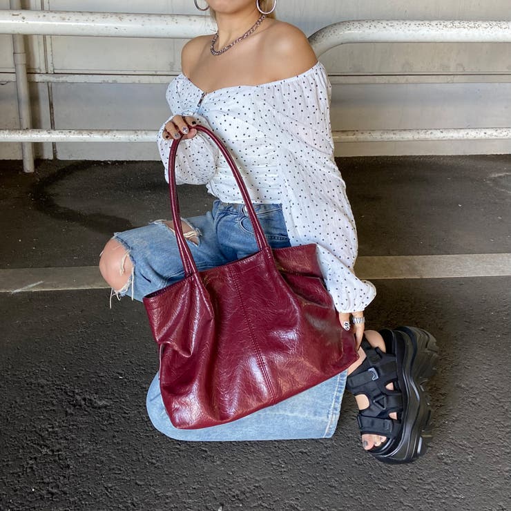 合成皮革サイドドロストトートバッグ | non-hedge  | 詳細画像7 