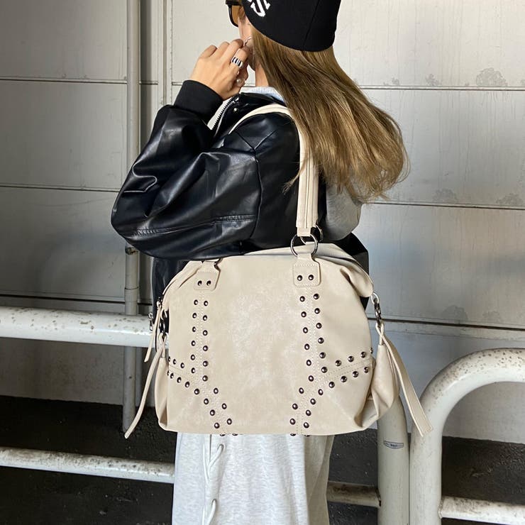 合成皮革スタッズボストンバッグ | non-hedge  | 詳細画像15 